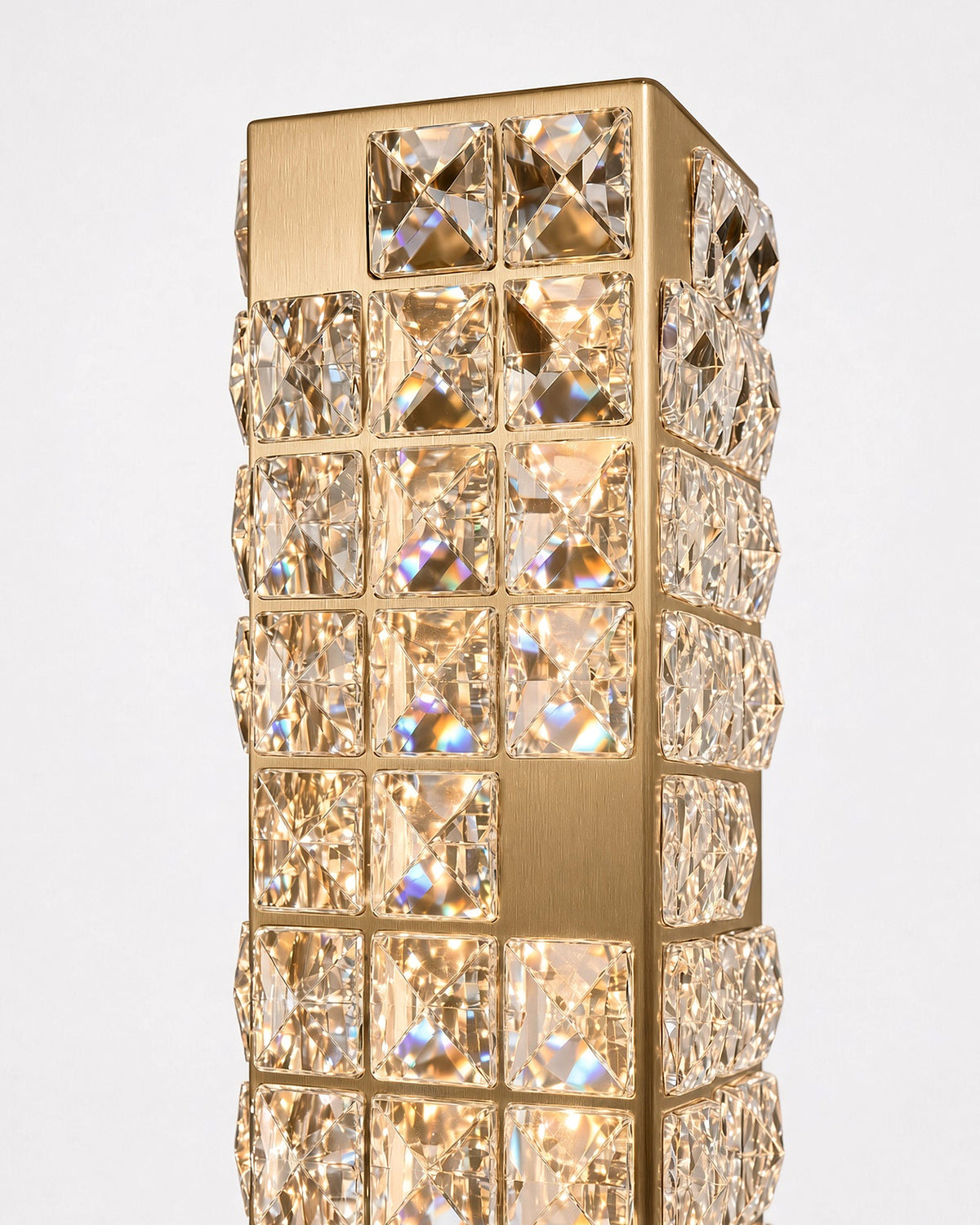 Champagne Gold Cascade Crystal Tower upper crystal detail